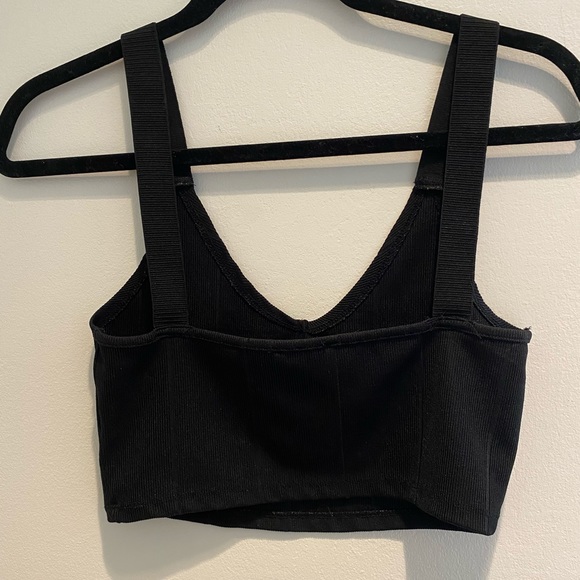 Zara Trafuluc Black V-neck Crop Top - Picture 3 of 4
